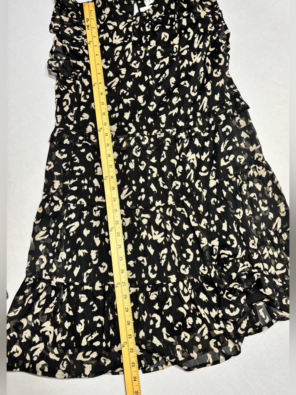 THML Alani Tiered Black & Gold Dress S - Picture 7 of 9